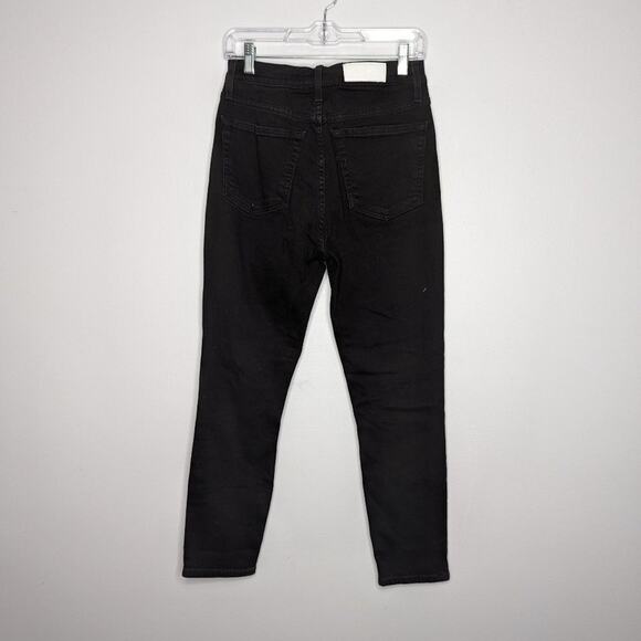 ReDone Black High Rise Ankle Crop Jeans Button Fly Size 30 - Picture 3 of 9